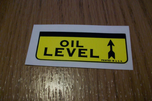 Oil Level Decal
