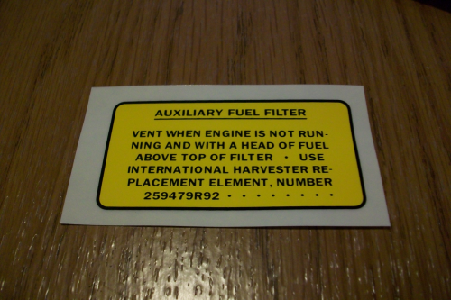 Auxiliary Fuel Filter