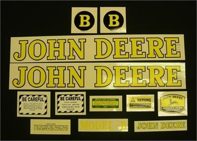 John Deere Model B Styled Tractor Decal Set NEW FREE SHIPPING 