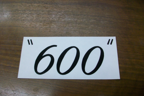 "600" Script Model Number